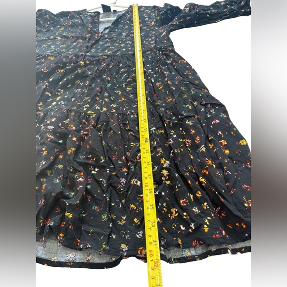Gap Floral Trapeze Dress Long Sleeve Boho Hippie Flowy Fall Tiered Small - Picture 9 of 9